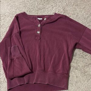 American Eagle Outfitters Maroon Henley Top